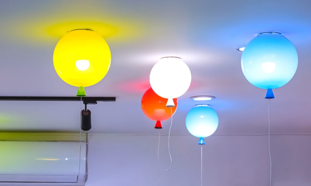 Creative balloon-inspired lighting fixtures, adding a playful and modern touch to home decor.